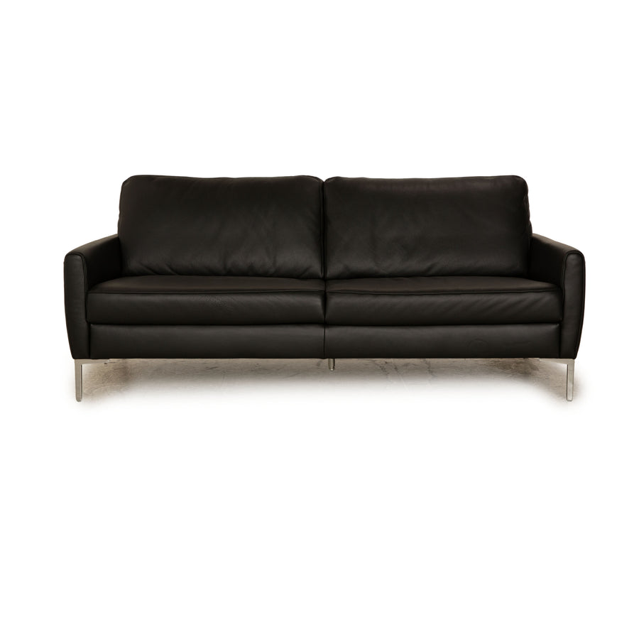Willi Schillig Leder Zweisitzer Schwarz Sofa Couch