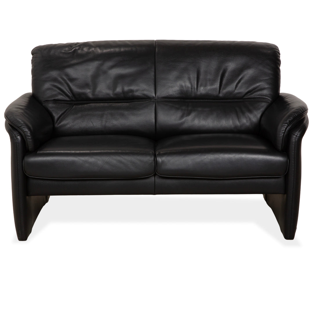 Willi Schillig Leder Zweisitzer Schwarz Sofa Couch
