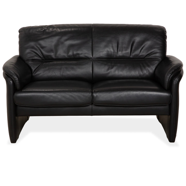 Willi Schillig Leder Zweisitzer Schwarz Sofa Couch