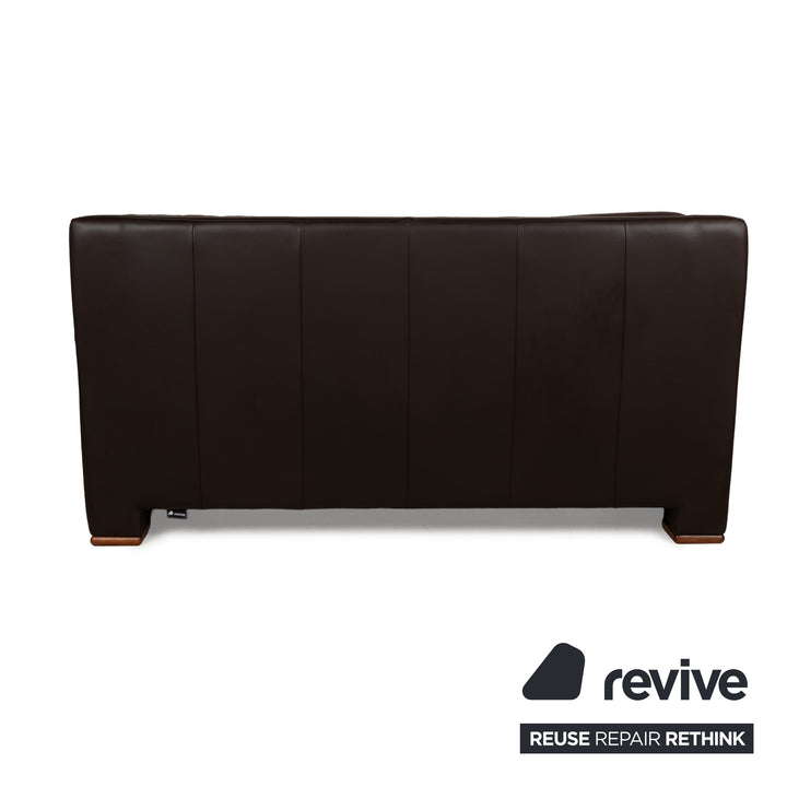 Willi Schillig Leather Two-Seater Black Sofa Couch