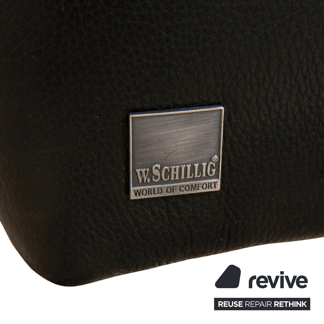 Willi Schillig Leather Two-Seater Black Sofa Couch