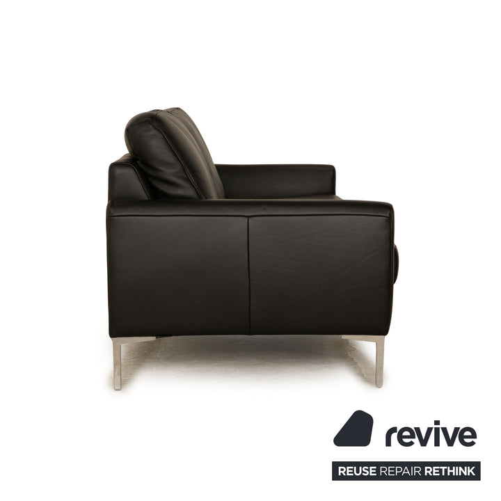 Willi Schillig Leder Zweisitzer Schwarz Sofa Couch