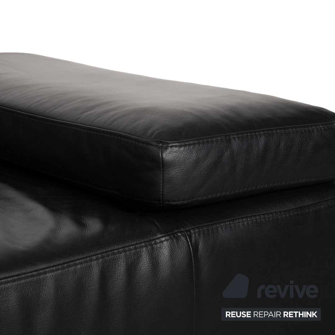 Willi Schillig Leder Zweisitzer Schwarz Sofa Couch manuelle Funktion