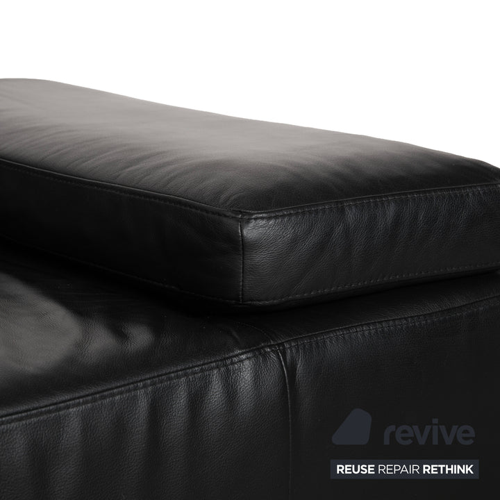 Willi Schillig Leder Zweisitzer Schwarz Sofa Couch manuelle Funktion
