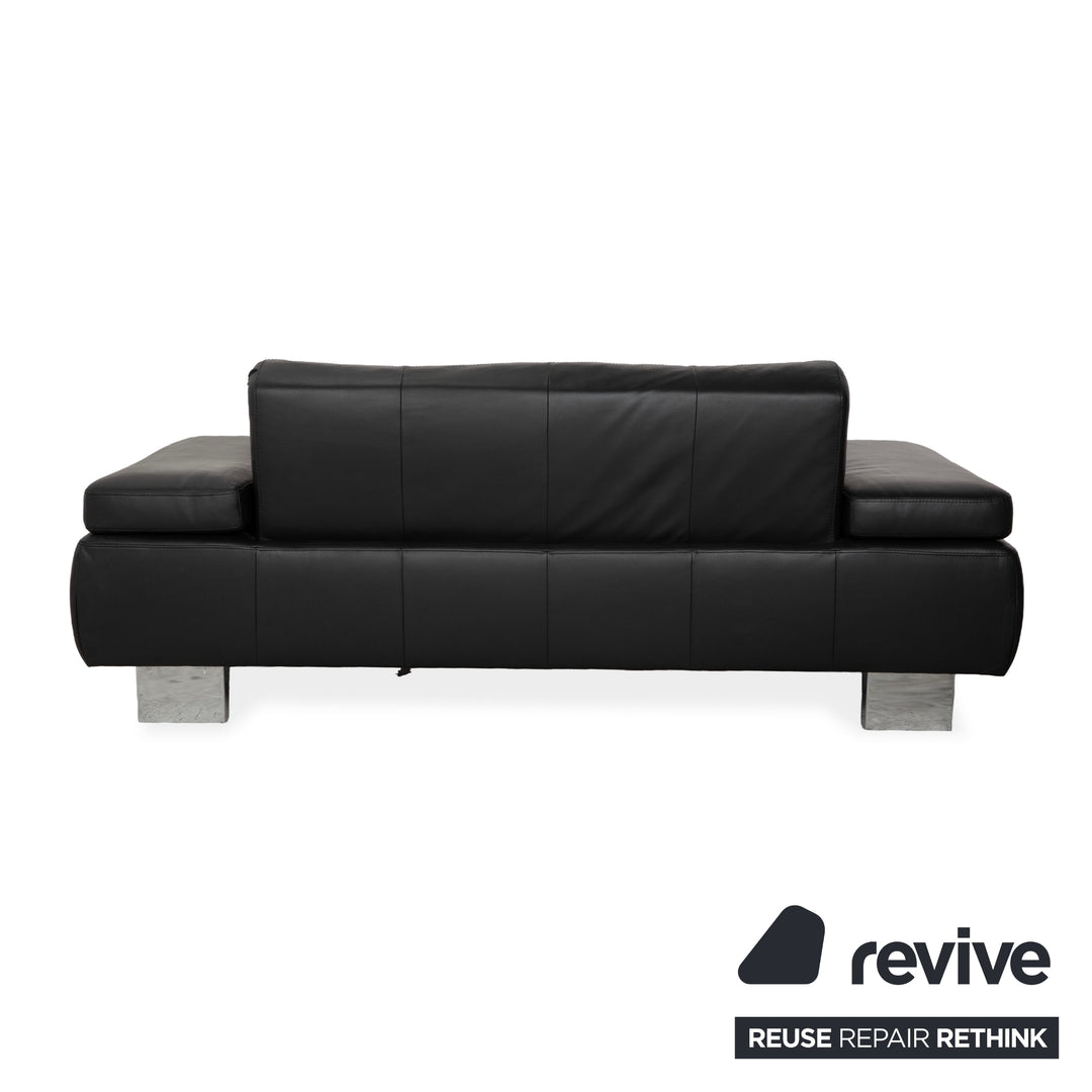 Willi Schillig Leder Zweisitzer Schwarz Sofa Couch manuelle Funktion
