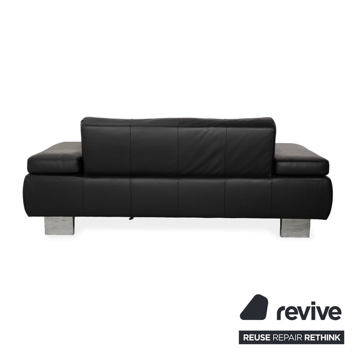 Willi Schillig Leder Zweisitzer Schwarz Sofa Couch manuelle Funktion