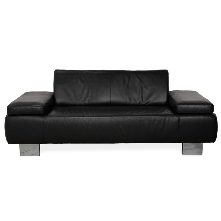 Willi Schillig Leder Zweisitzer Schwarz Sofa Couch manuelle Funktion