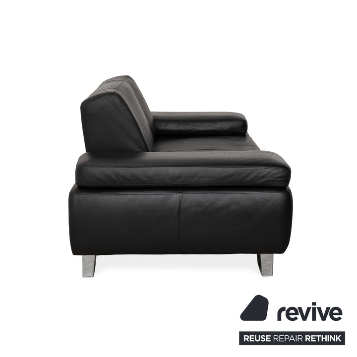 Canapé deux places en cuir noir Willi Schillig - Fonctionnement manuel