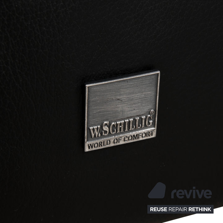 Willi Schillig Leder Zweisitzer Schwarz Sofa Couch manuelle Funktion