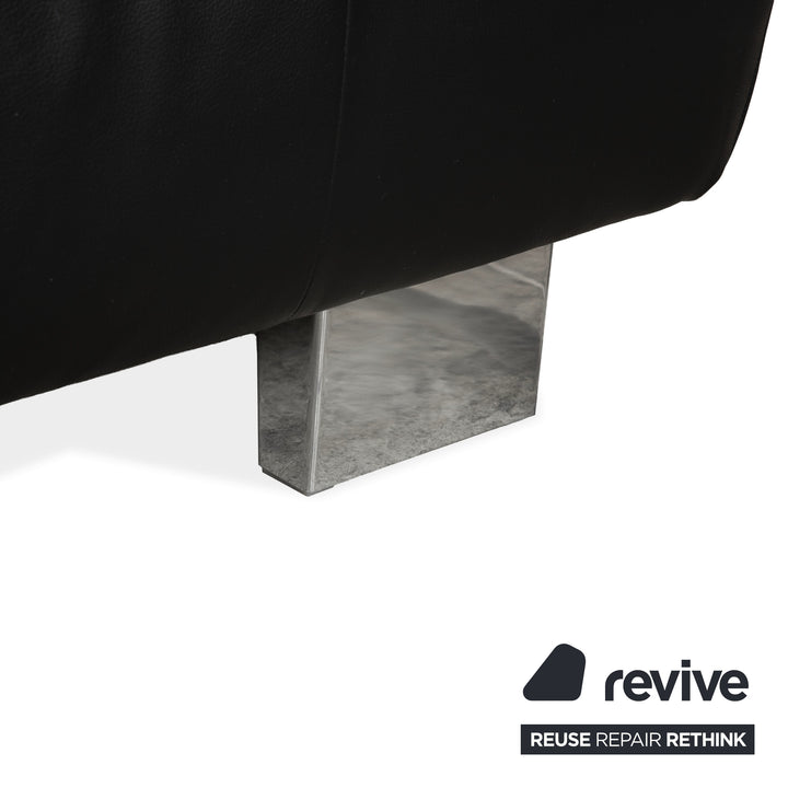 Canapé deux places en cuir noir Willi Schillig - Fonctionnement manuel