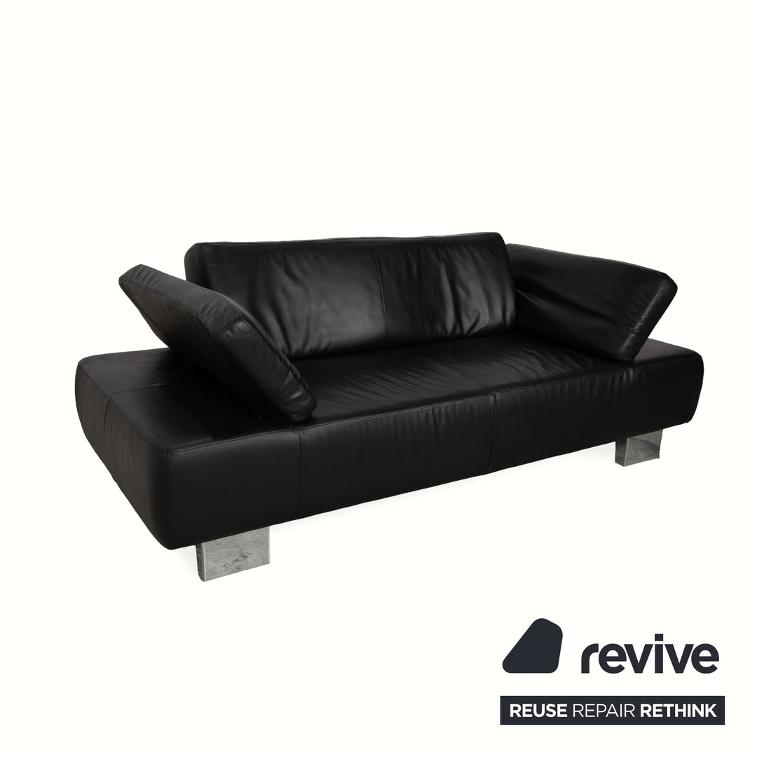 Willi Schillig Leder Zweisitzer Schwarz Sofa Couch manuelle Funktion