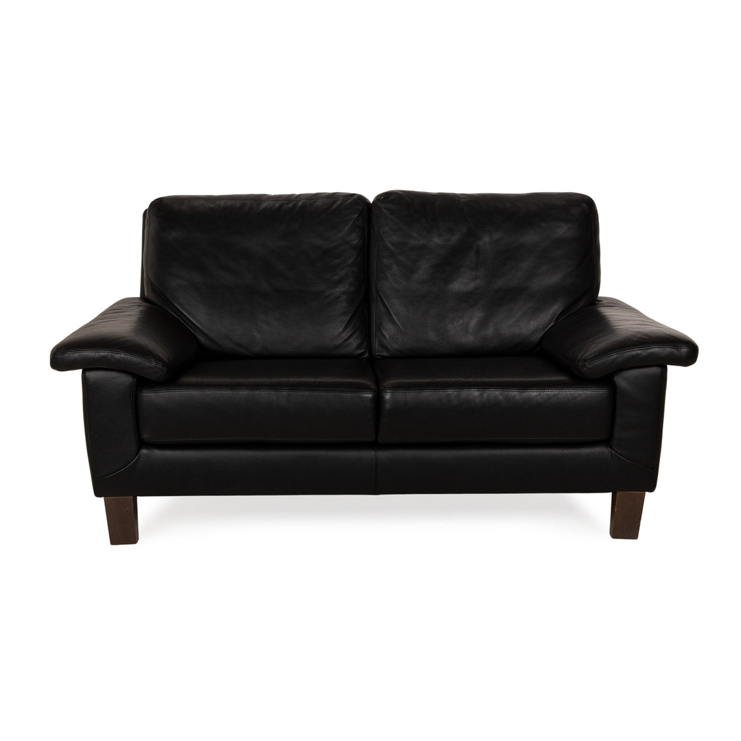 Willi Schillig Leder Zweisitzer Schwarz Sofa Couch