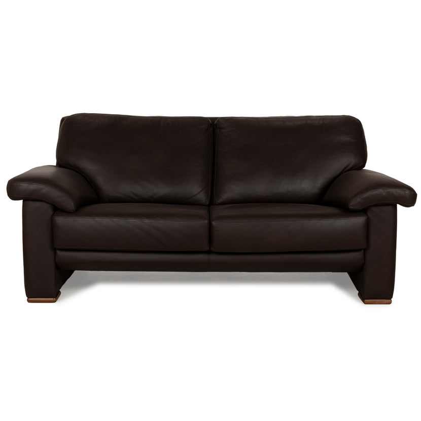 Willi Schillig Leder Zweisitzer Braun Sofa Couch