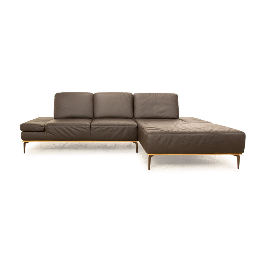 Willi Schillig Loft Leder Ecksofa Braun Recamiere Rechts Sofa Couch