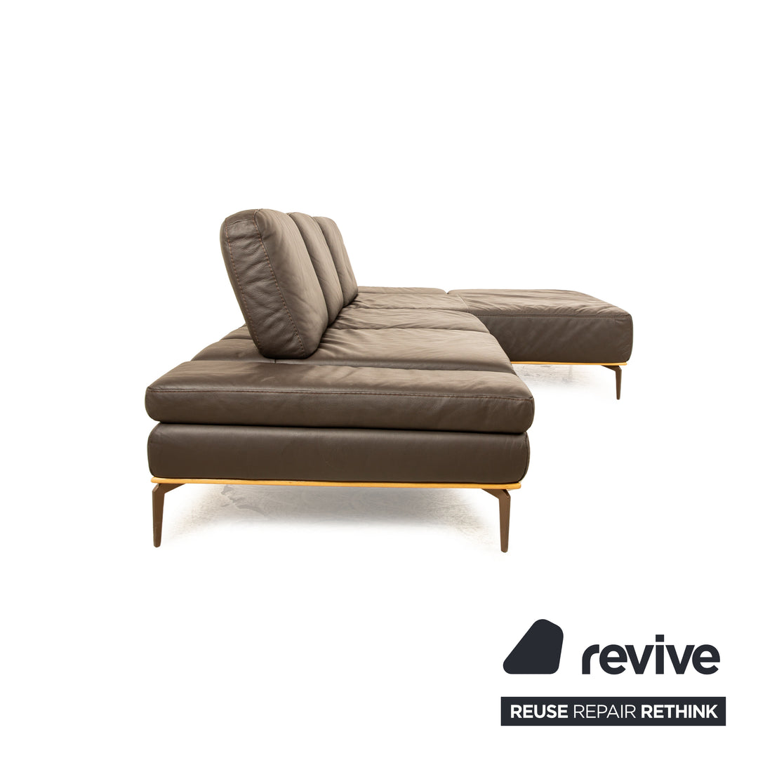 Willi Schillig Loft Leder Ecksofa Braun Recamiere Rechts Sofa Couch