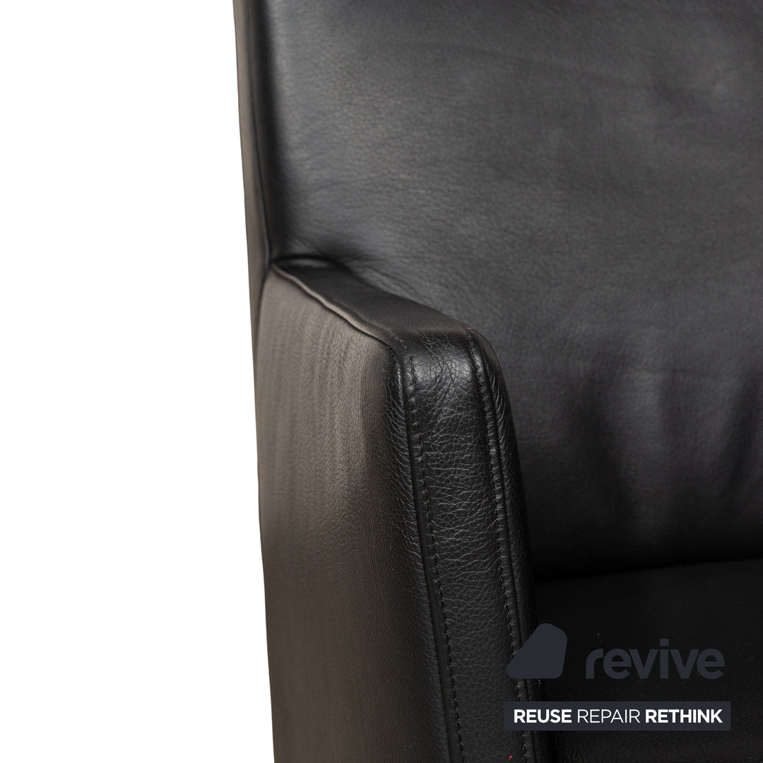 Willi Schillig Longlife Leder Sessel Garnitur Schwarz