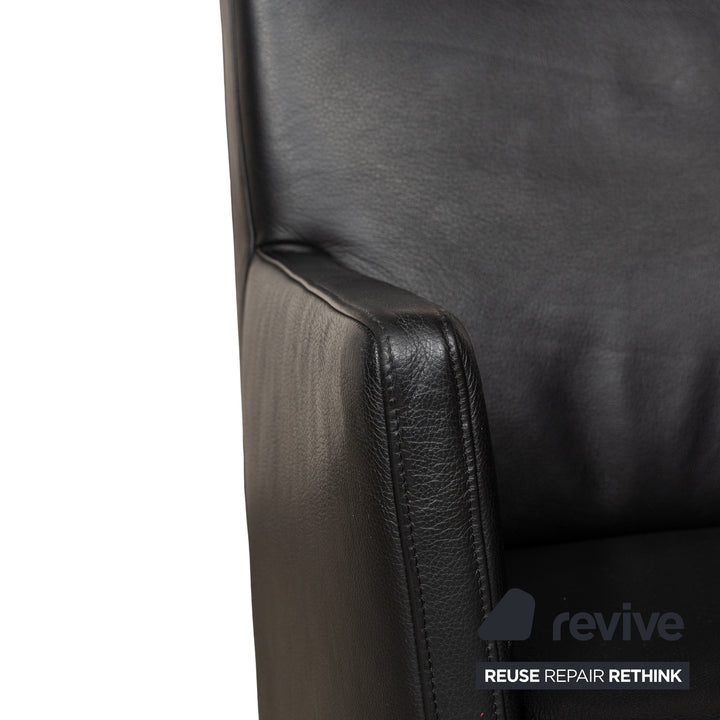 Willi Schillig Longlife Leder Sessel Garnitur Schwarz