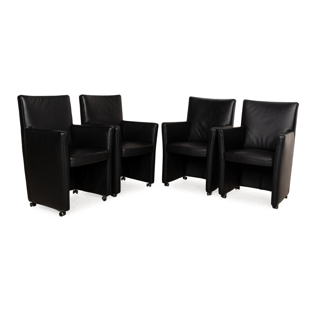 Willi Schillig Longlife Leder Sessel Garnitur Schwarz