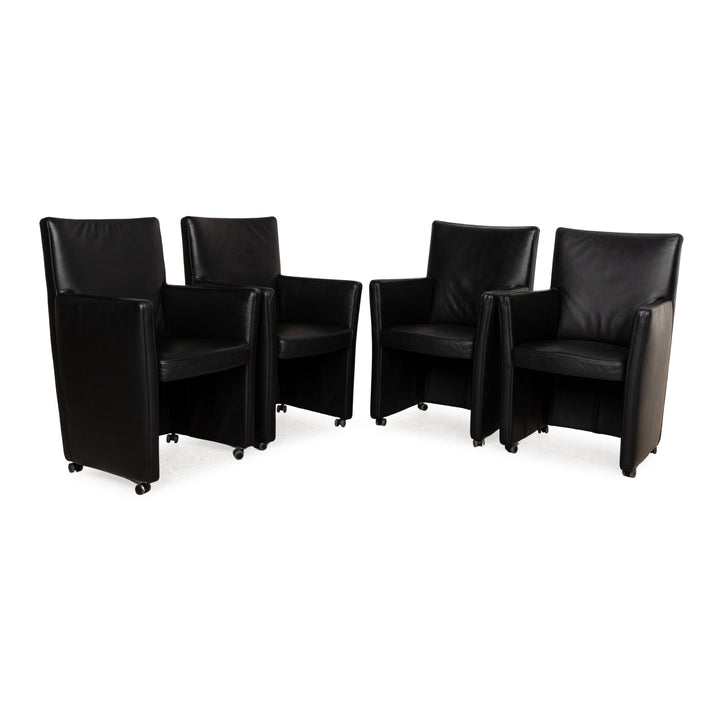 Willi Schillig Longlife Leder Sessel Garnitur Schwarz