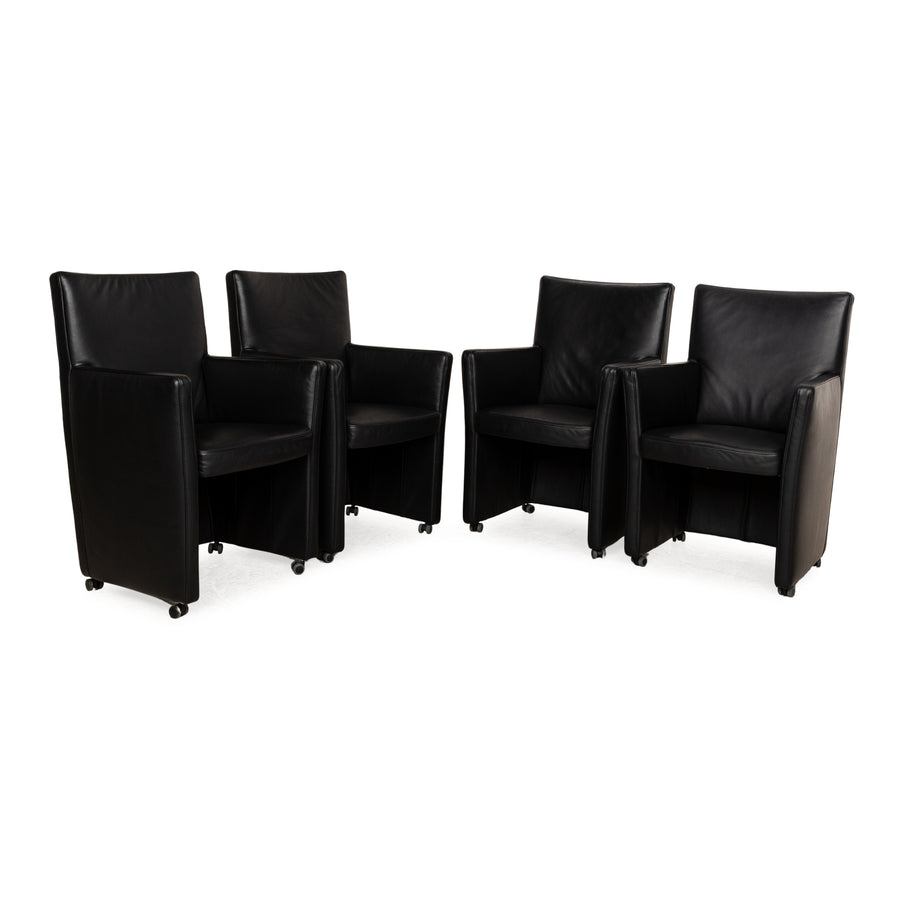 Willi Schillig Longlife Leder Sessel Garnitur Schwarz