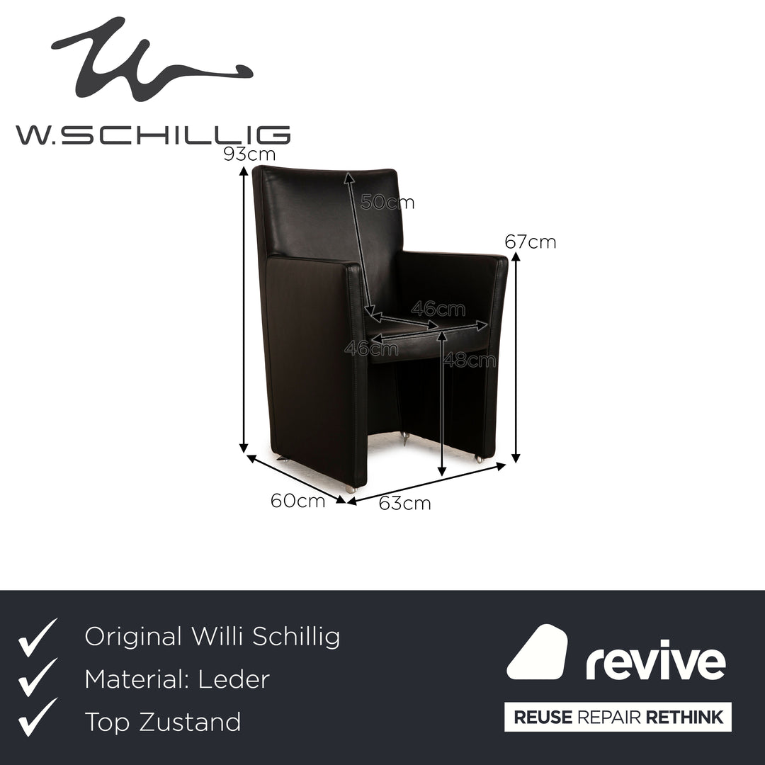 Willi Schillig Longlife Leder Sessel Schwarz