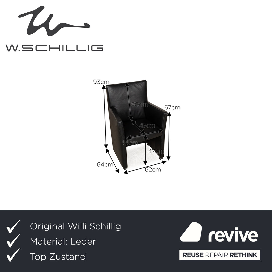 Willi Schillig Longlife Leather Armchair Black