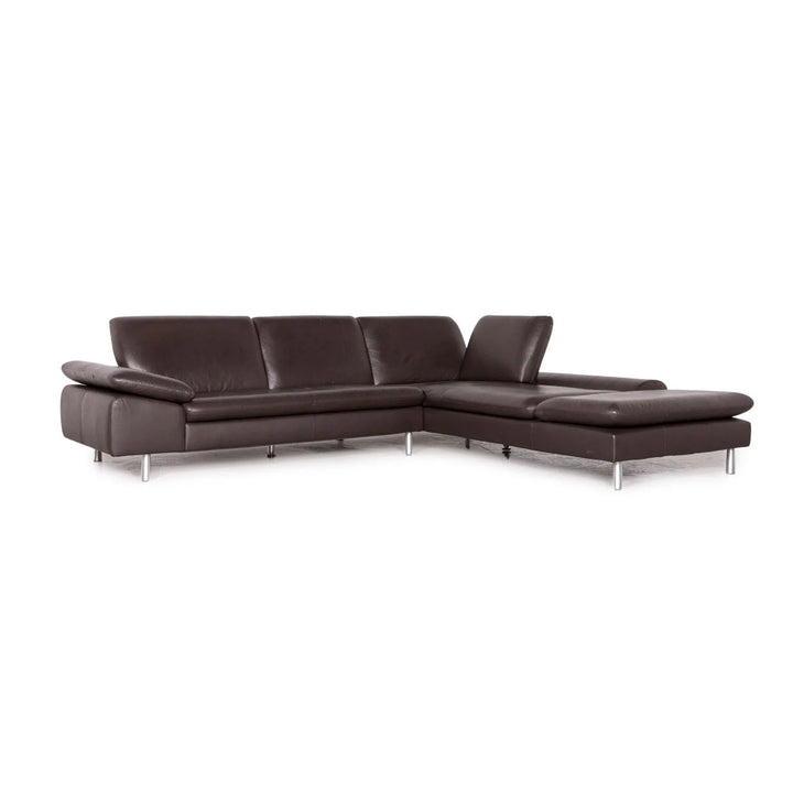 Willi Schillig Loop Canapé d'angle design en cuir véritable marron #7237