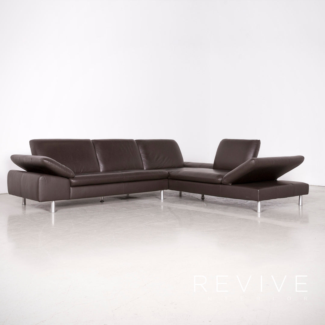 Willi Schillig Loop Designer Leder Ecksofa Hocker Garnitur Braun Echtleder Sofa Couch #7366