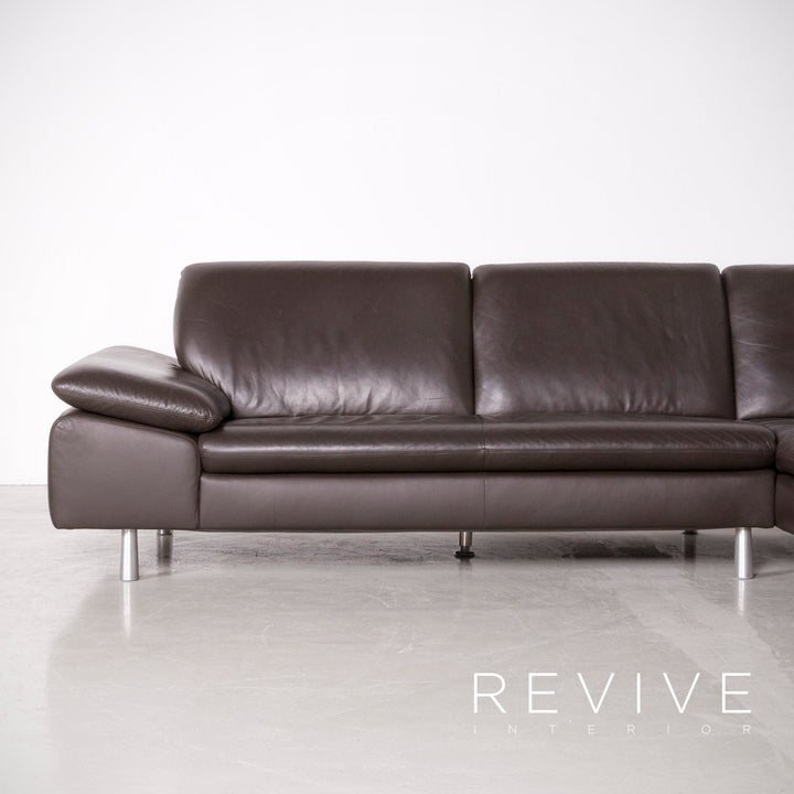 Willi Schillig Loop Designer Leder Ecksofa Hocker Garnitur Braun Echtleder Sofa Couch #7366
