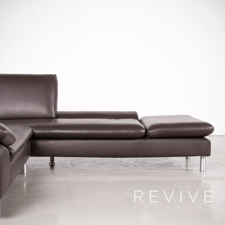 Willi Schillig Loop Designer Leder Ecksofa Hocker Garnitur Braun Echtleder Sofa Couch #7366