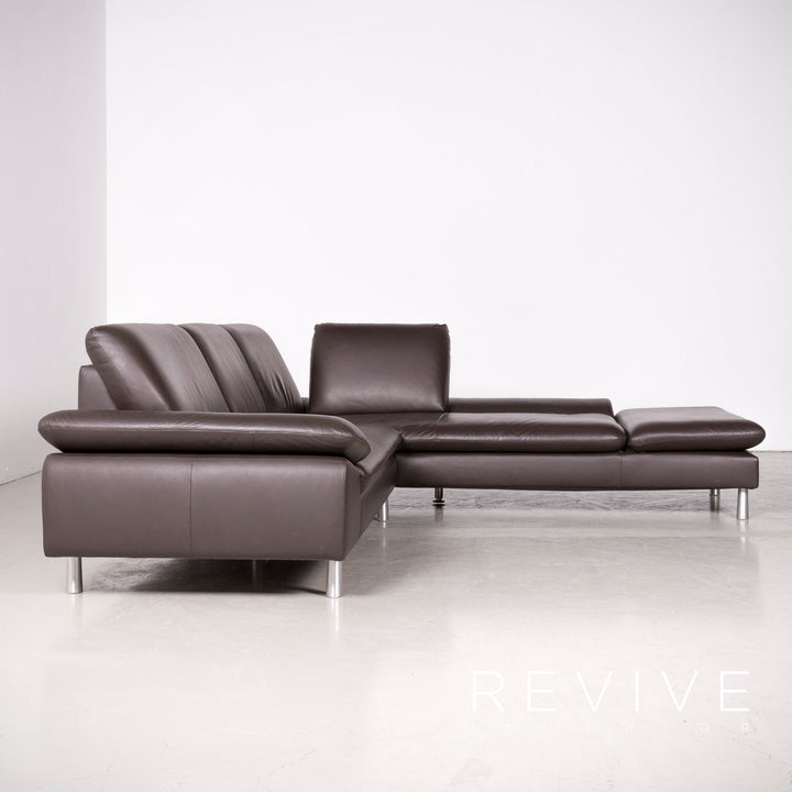 Willi Schillig Loop Designer Leder Ecksofa Hocker Garnitur Braun Echtleder Sofa Couch #7366