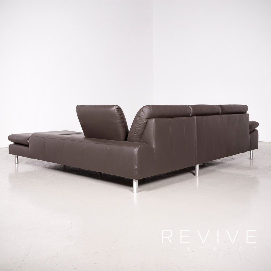 Willi Schillig Loop Designer Leder Ecksofa Hocker Garnitur Braun Echtleder Sofa Couch #7366