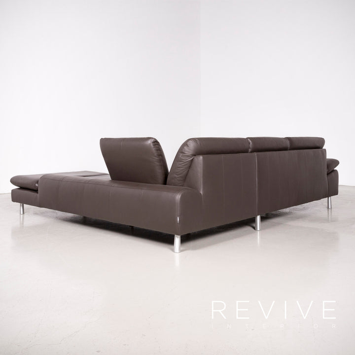 Willi Schillig Loop Designer Leder Ecksofa Hocker Garnitur Braun Echtleder Sofa Couch #7366