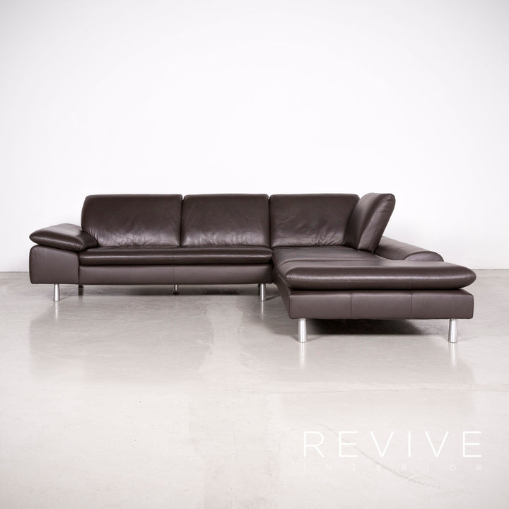 Willi Schillig Loop Designer Leder Ecksofa Hocker Garnitur Braun Echtleder Sofa Couch #7366