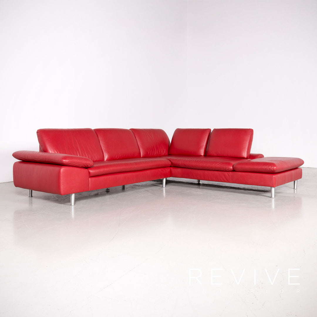 Willi Schillig Loop Designer Leder Ecksofa Rot Echtleder Sofa Couch