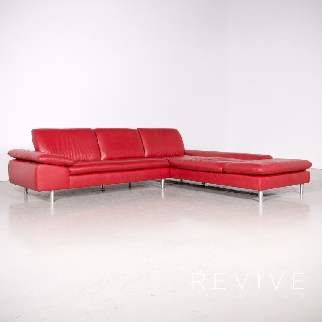 Willi Schillig Loop Designer Leder Ecksofa Rot Echtleder Sofa Couch