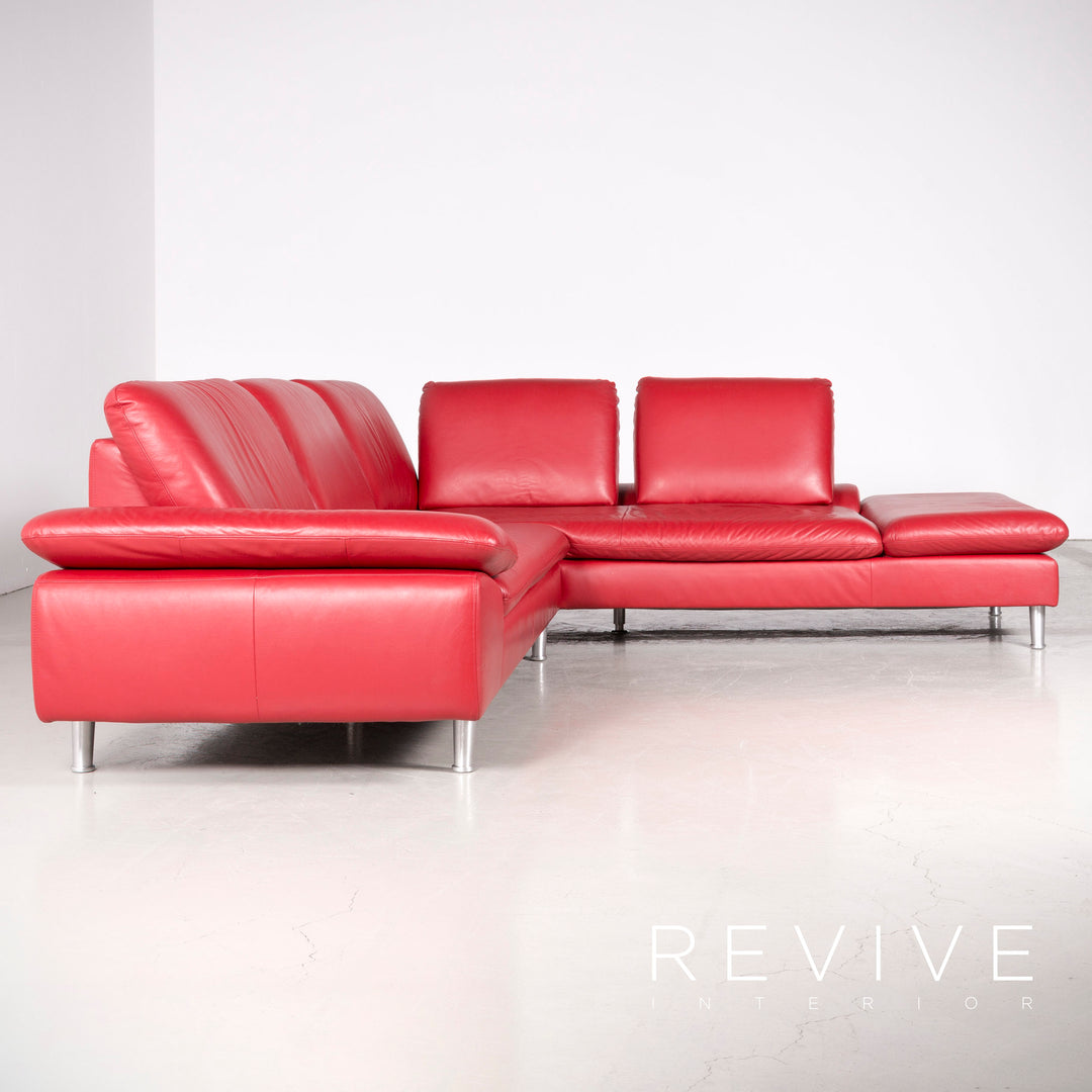 Willi Schillig Loop Designer Leder Ecksofa Rot Echtleder Sofa Couch
