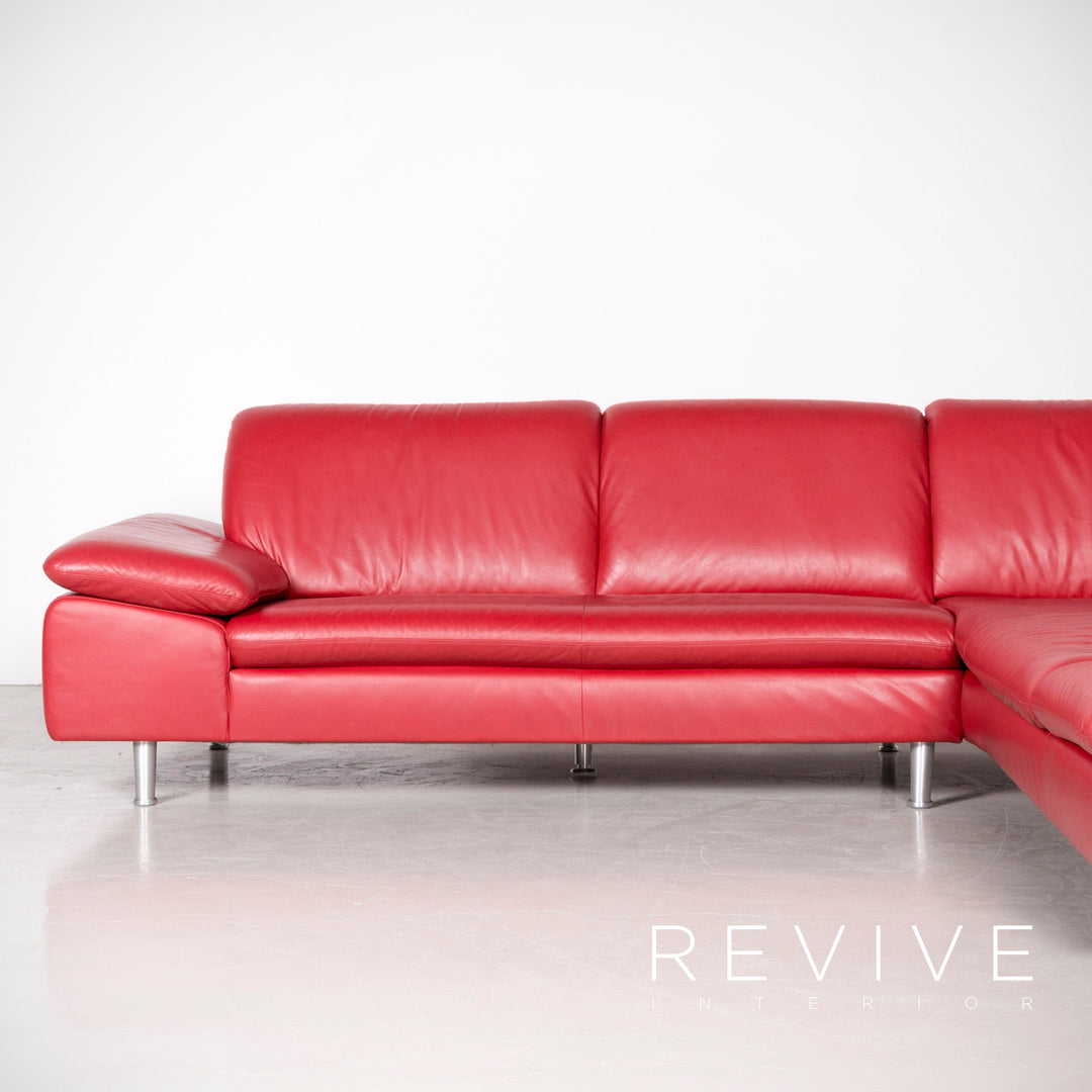 Willi Schillig Loop Designer Leder Ecksofa Rot Echtleder Sofa Couch