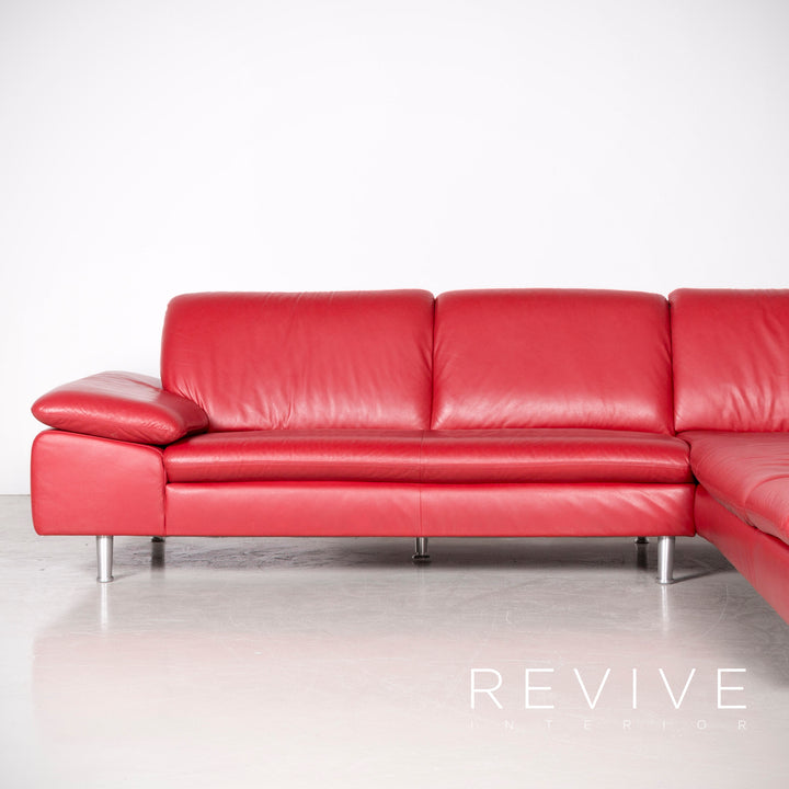 Willi Schillig Loop Designer Leder Ecksofa Rot Echtleder Sofa Couch