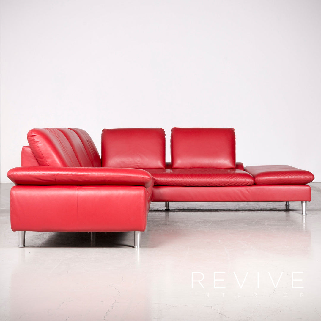 Willi Schillig Loop Designer Leder Ecksofa Rot Echtleder Sofa Couch