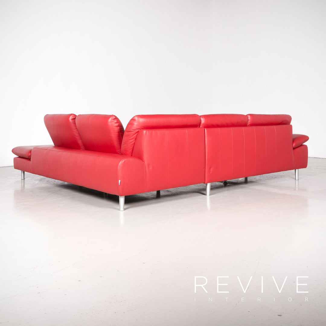 Willi Schillig Loop Designer Leder Ecksofa Rot Echtleder Sofa Couch