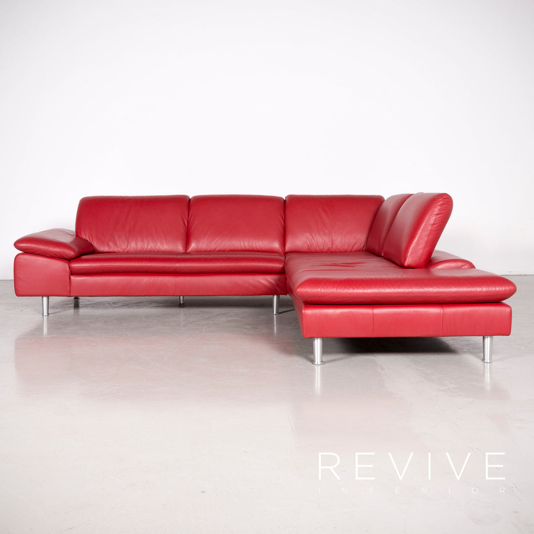 Willi Schillig Loop Designer Leder Ecksofa Rot Echtleder Sofa Couch