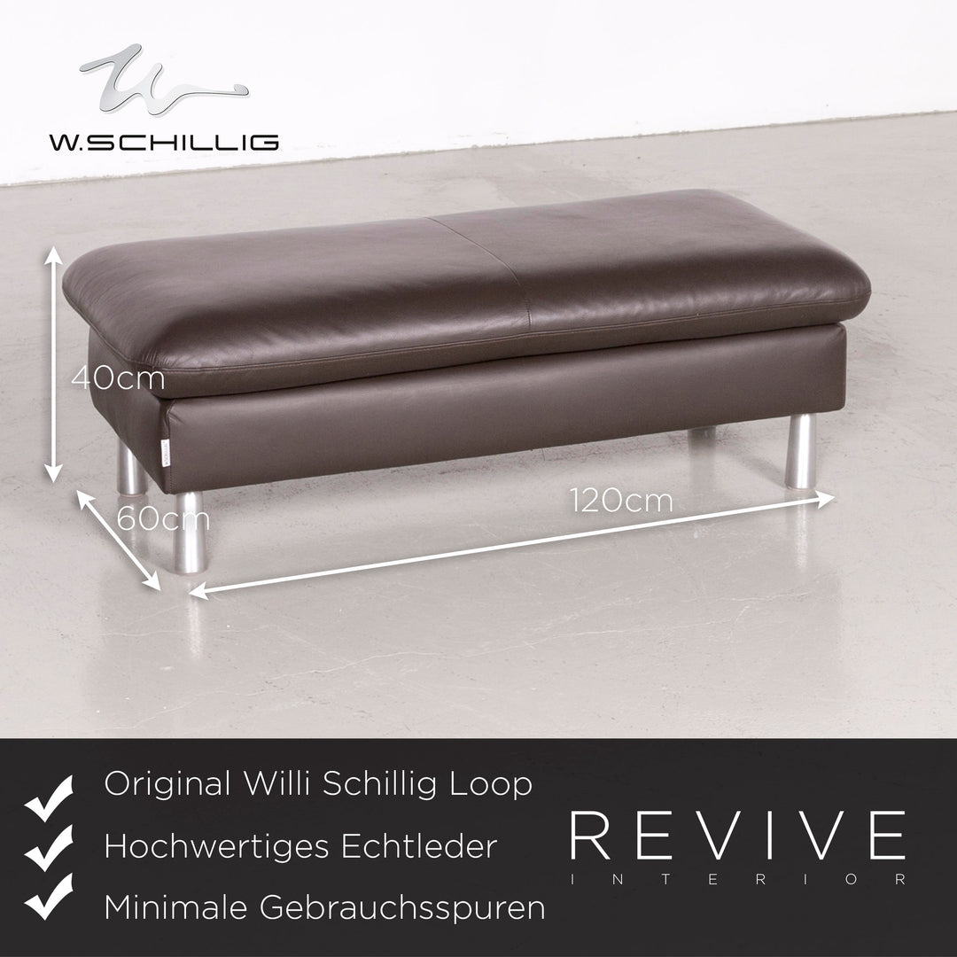 Willi Schillig Loop Designer Leder Ecksofa Hocker Garnitur Braun Echtleder Sofa Couch #7366