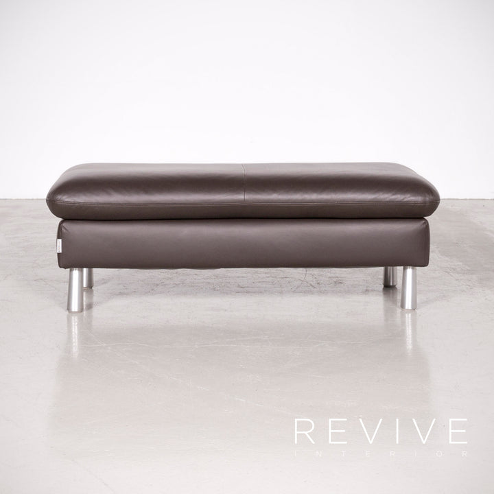 Willi Schillig Loop Designer Leder Ecksofa Hocker Garnitur Braun Echtleder Sofa Couch #7366