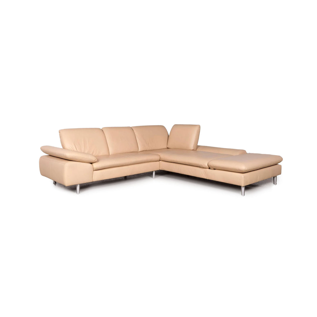 Willi Schillig loop designer leather sofa beige real leather corner sofa couch #7817