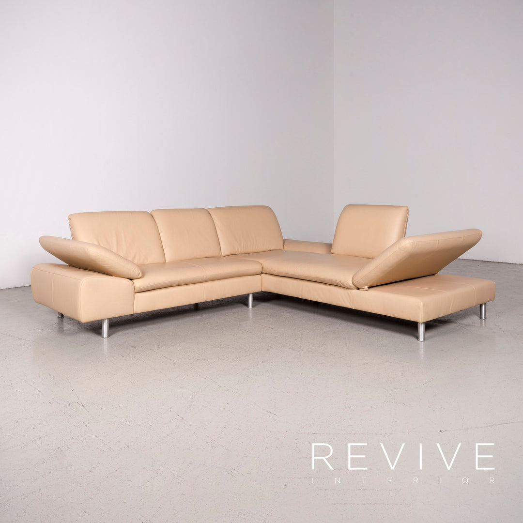Willi Schillig Loop Canapé d'angle en cuir véritable beige #7817