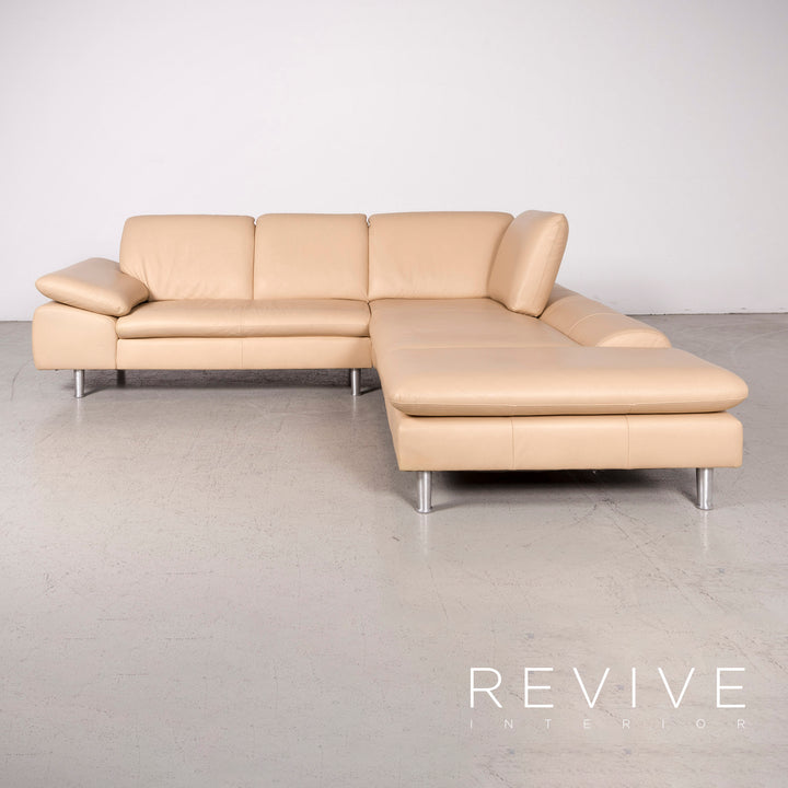 Willi Schillig Loop Canapé d'angle en cuir véritable beige #7817