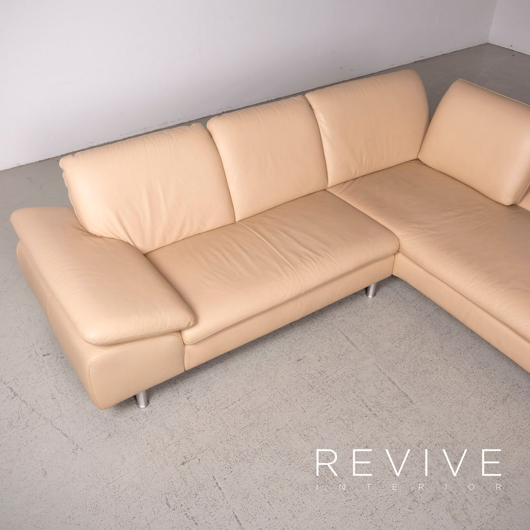 Willi Schillig Loop Canapé d'angle en cuir véritable beige #7817