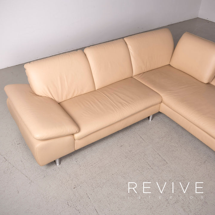 Willi Schillig Loop Canapé d'angle en cuir véritable beige #7817