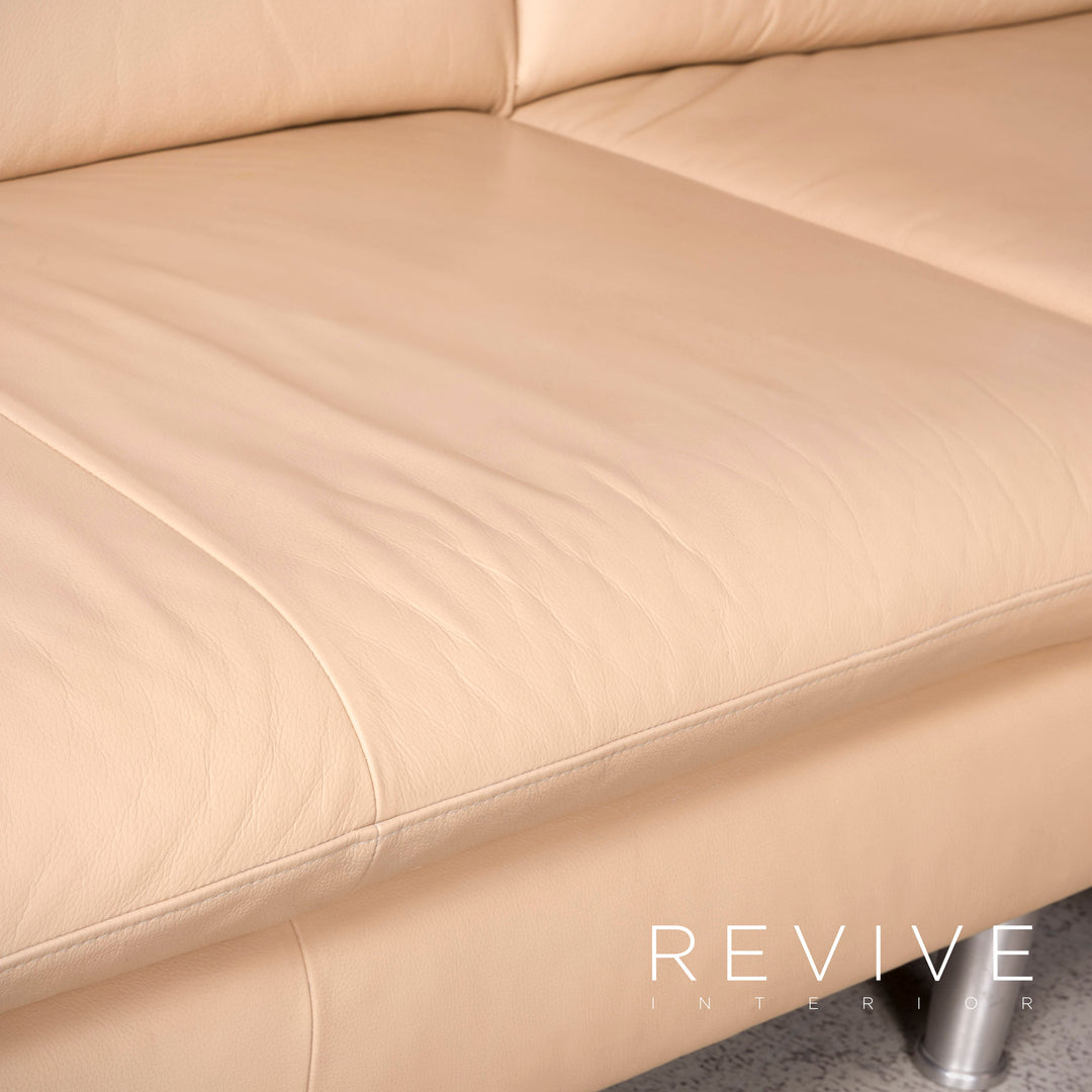 Willi Schillig Loop Canapé d'angle en cuir véritable beige #7817